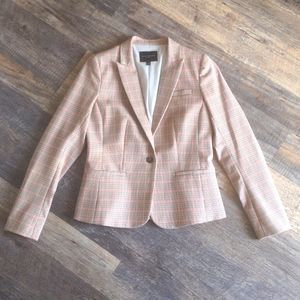 Banana Republic | NWOT Orange Tan Checkered Blazer Suit Jacket
